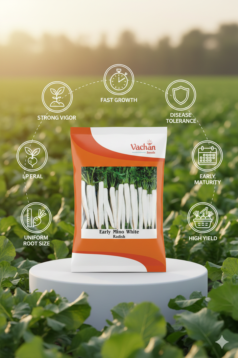 Radish Early Menu White Hybrid | Home Gardening Seeds
