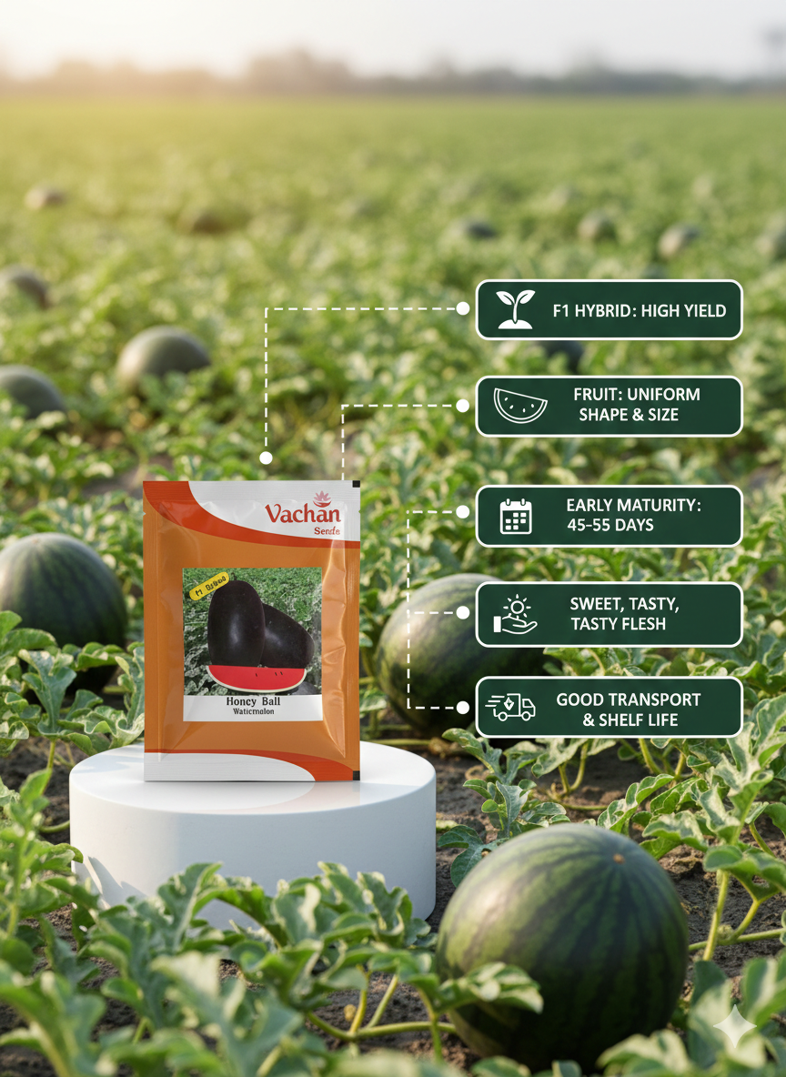 Honey Ball F1 Watermelon Hybrid | Home Gardening Seeds