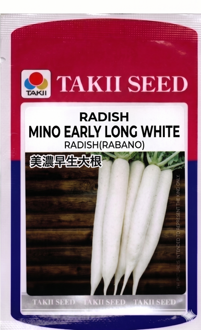 Radish Mino Early Long White Seeds | High Yield Long White Radish Variety