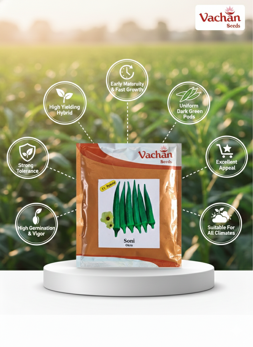 Soni F1 Okra Hybrid | Home Gardening Seeds