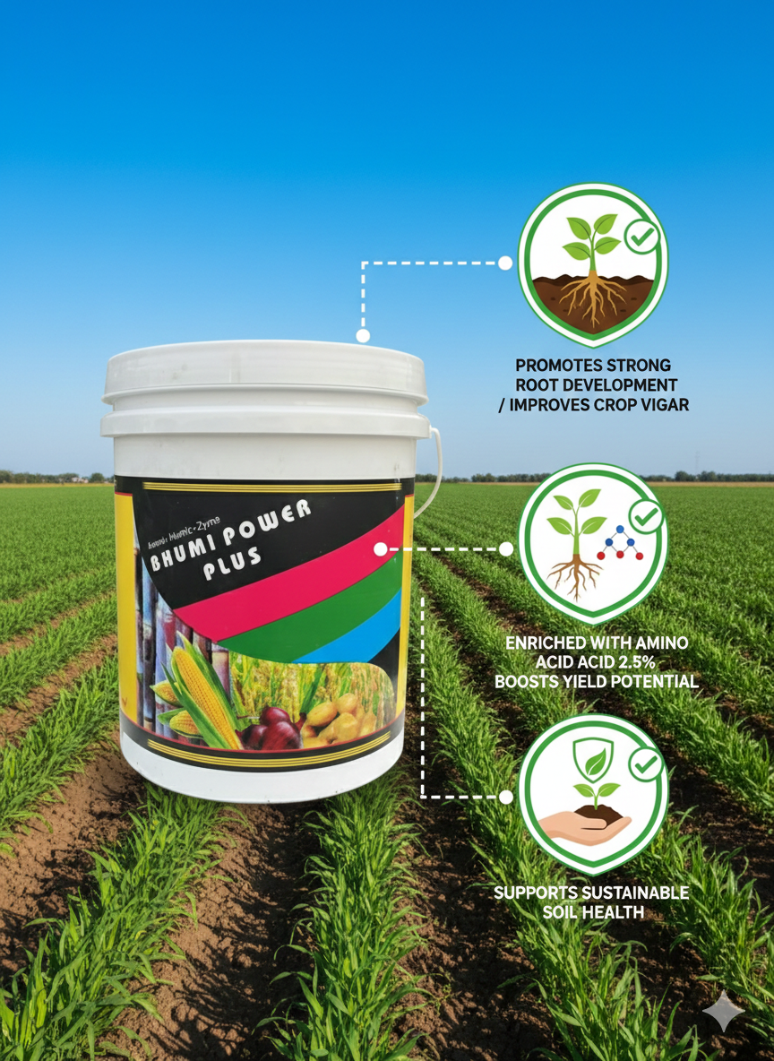 भूमि पावर प्लस – जड़ों और पौधों की वृद्धि के लिए 2.5% अमीनो एसिड