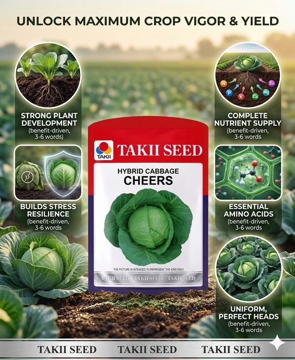 Hybrid Cabbage Cheers F1 Seeds | High Yield Compact Green Cabbage Variety
